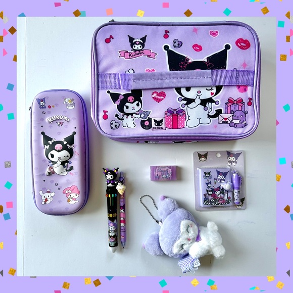 Sanrio Accessories - 💜(KUR303) Kuromi Adorable 7-Piece Cooler Bundle!